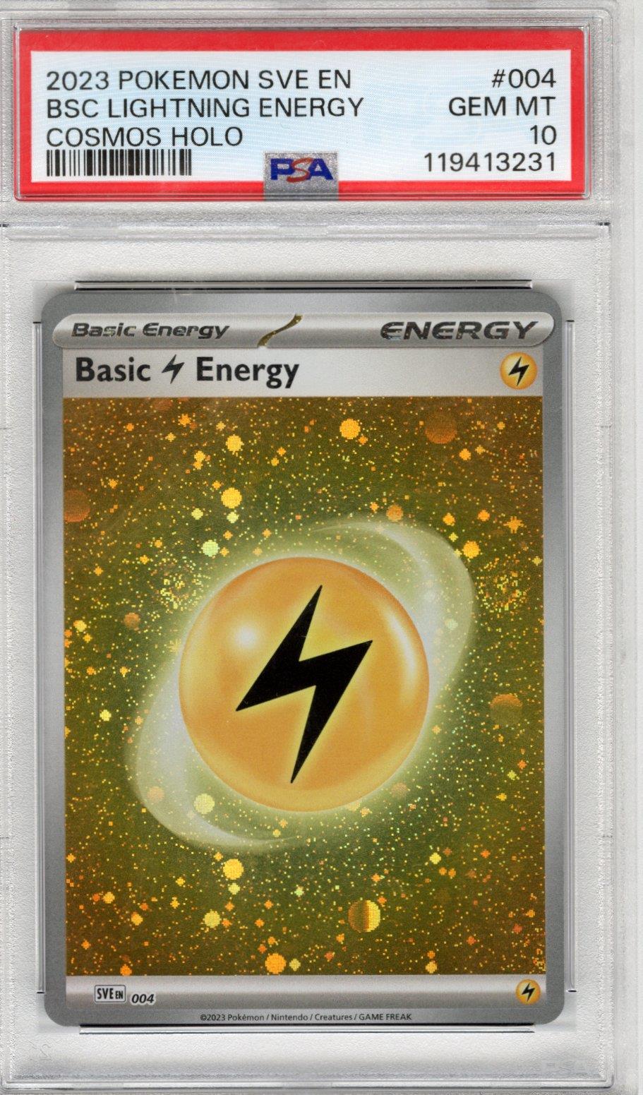 2023 Pokemon Sve En Cosmos Holo BSC Lightning Energy #004 PSA GEM MT 10 