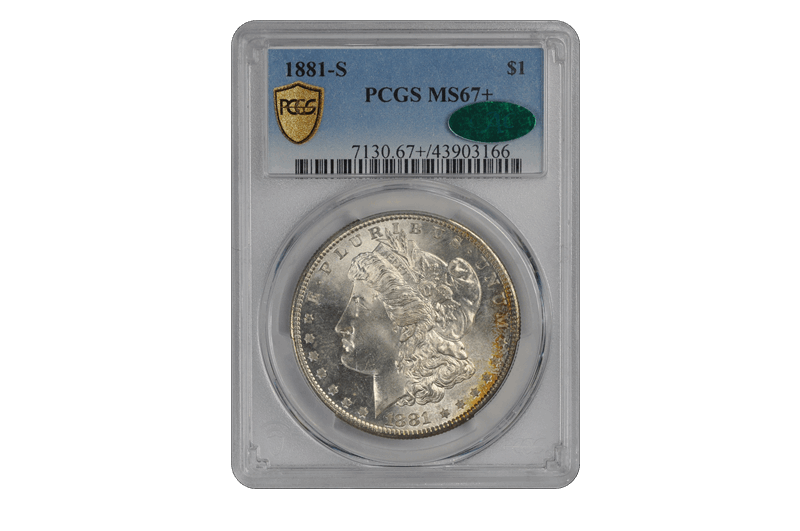 1881-S $1 Morgan Dollar PCGS  (CAC) #3596-3 MS67+