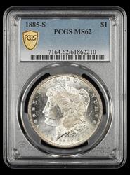 1885 S $1 PCGS  MS62