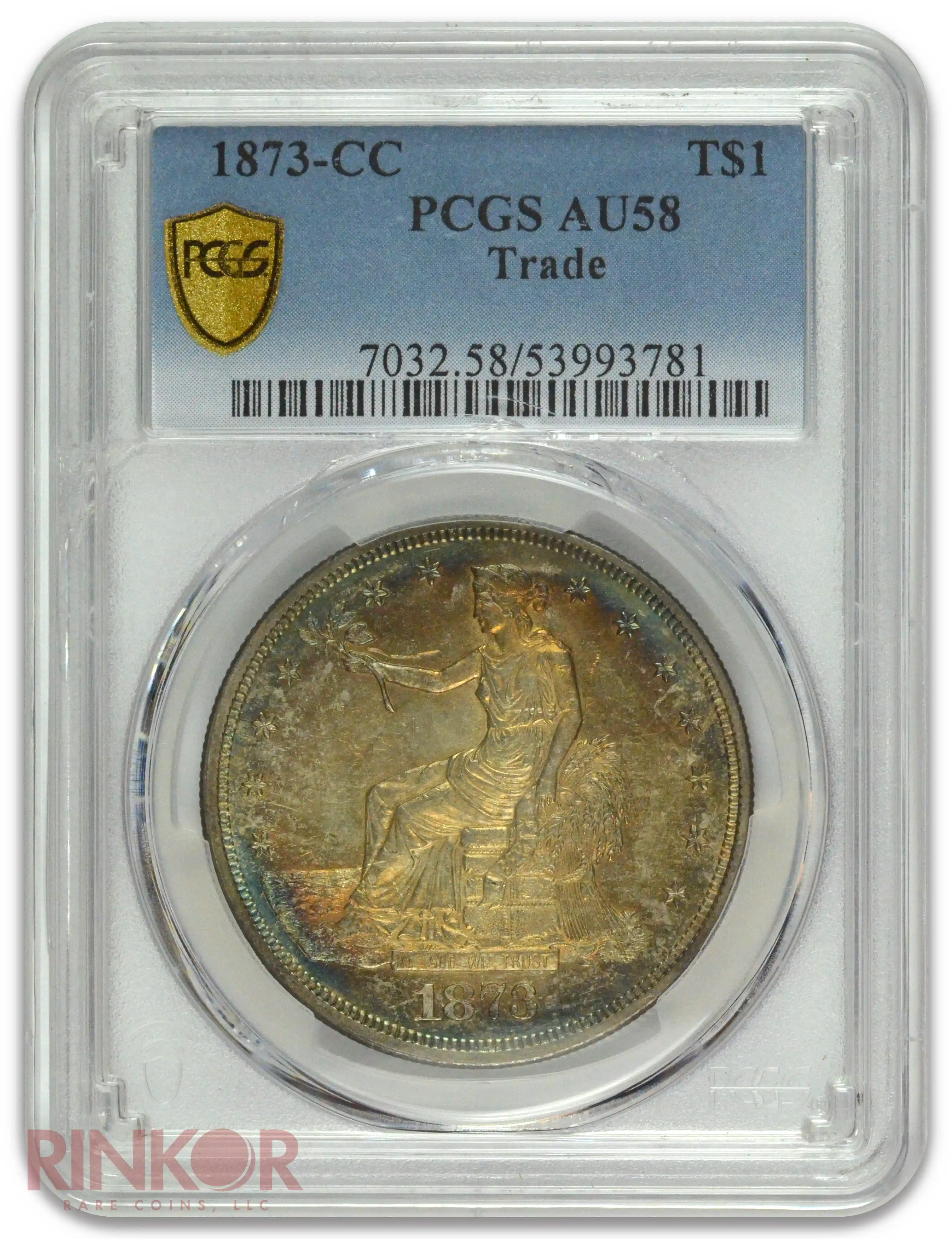 1873-CC $1 Trade Dollar PCGS AU-58