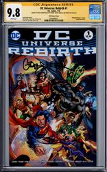 DC Universe: Rebirth #1 CGC Signature Series 9.8 (D.C., 2016) Signed by Geoff Johns, Gary Frank, Brad Anderson, & Joe Prado 