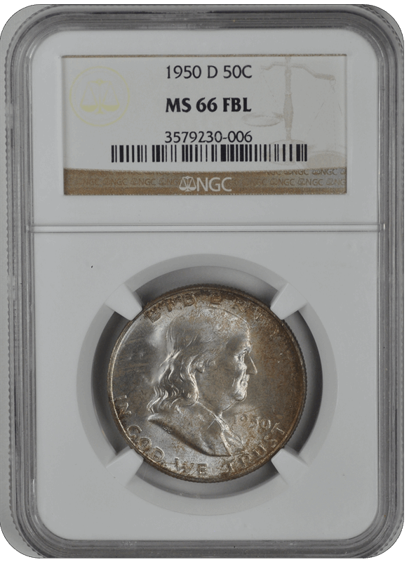 1950 D Franklin Half Dollar NGC (99) MS 66