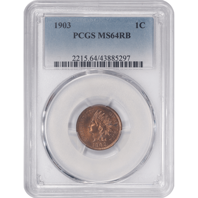 1903 Indian Head Cent, PCGS MS64 Red Brown - Lustrous, PQ+