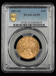 1897 O $10 Gold PCGS AU 55