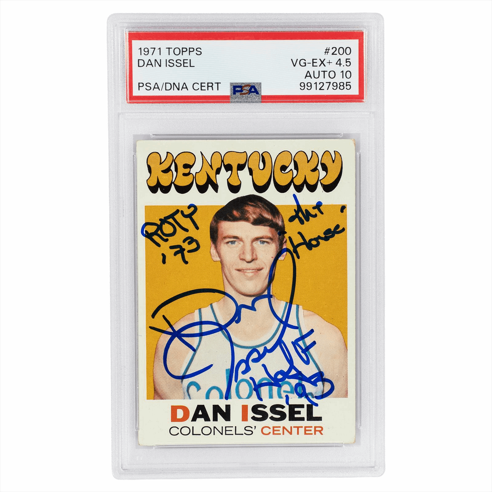 1971 Topps Dan Issel #200 PSA VG-EX+4.5 AUTO 10