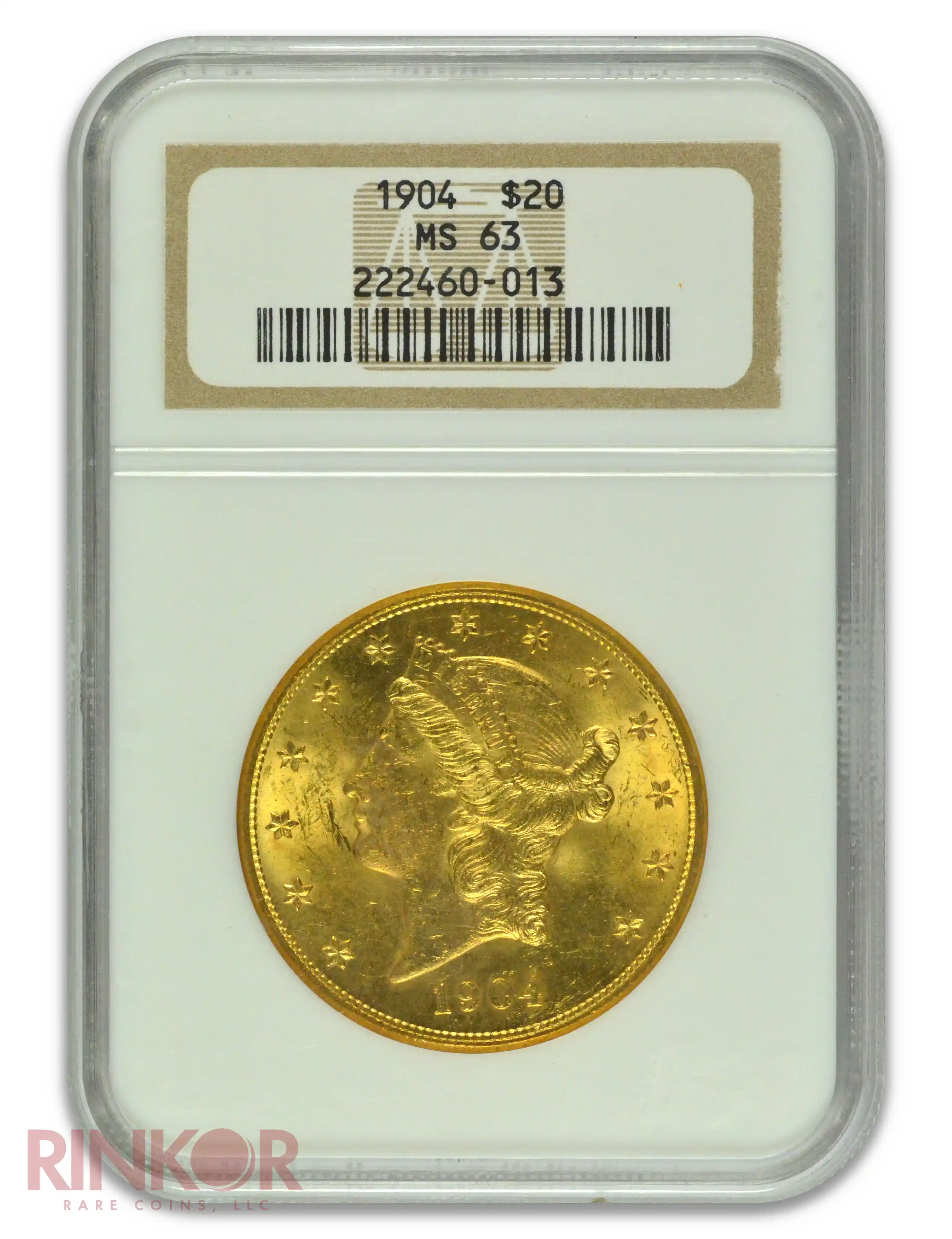 1904 $20 Liberty Head NGC MS 63