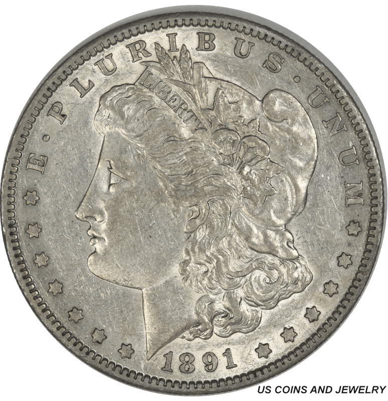 1891-S Morgan Silver Dollar,  Choice About Uncirculated +