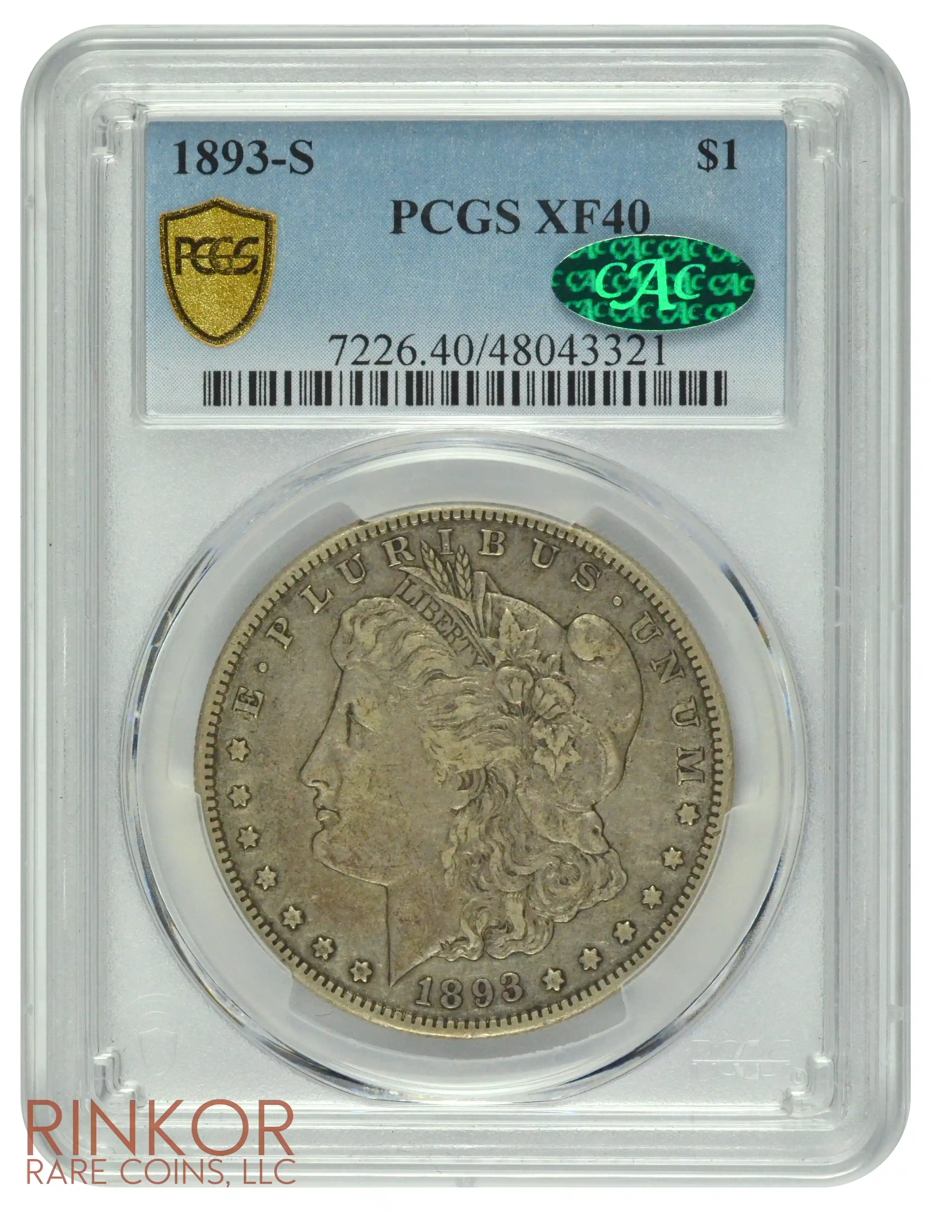 1893-S $1 PCGS XF-40 CAC