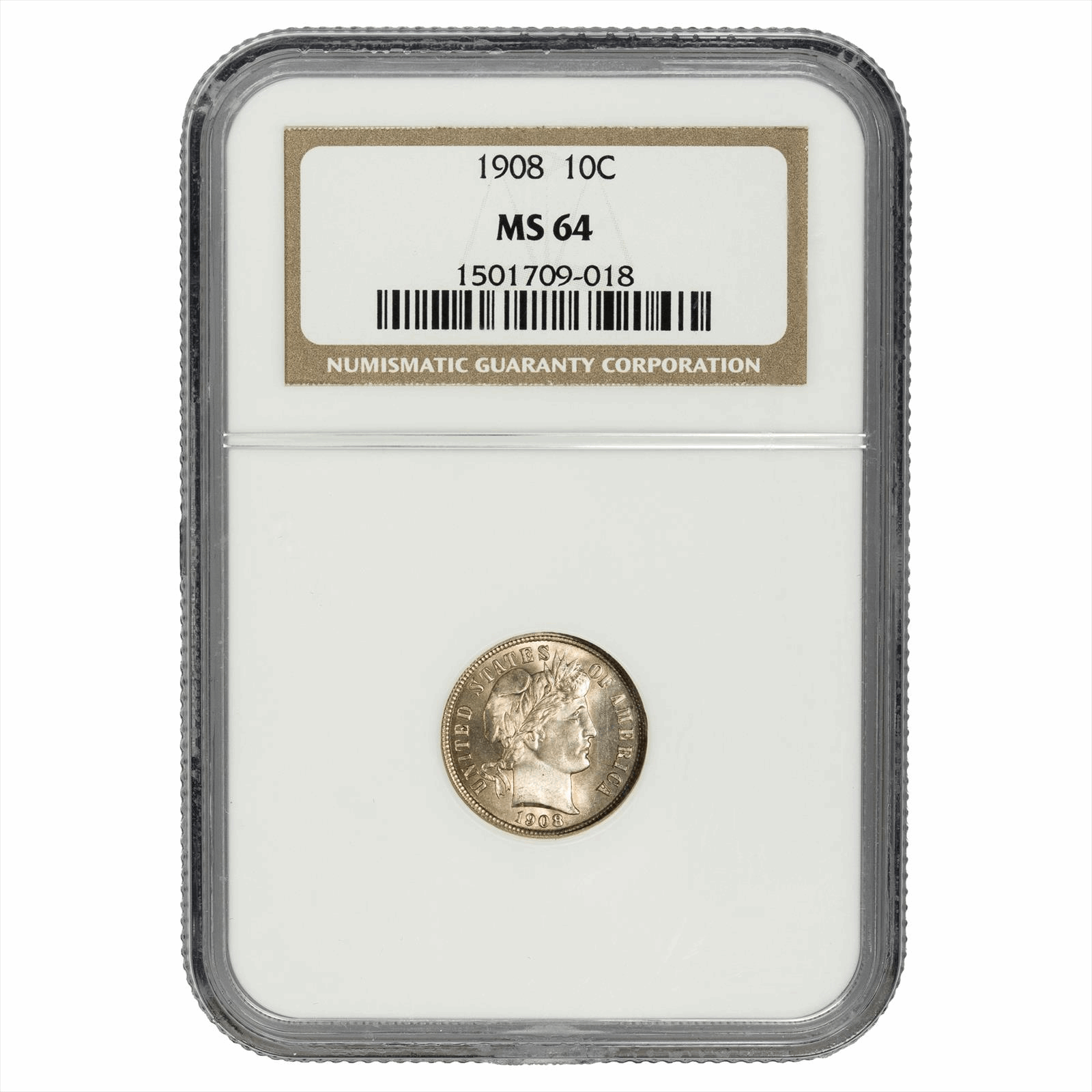1908 Barber NGC MS 64 
