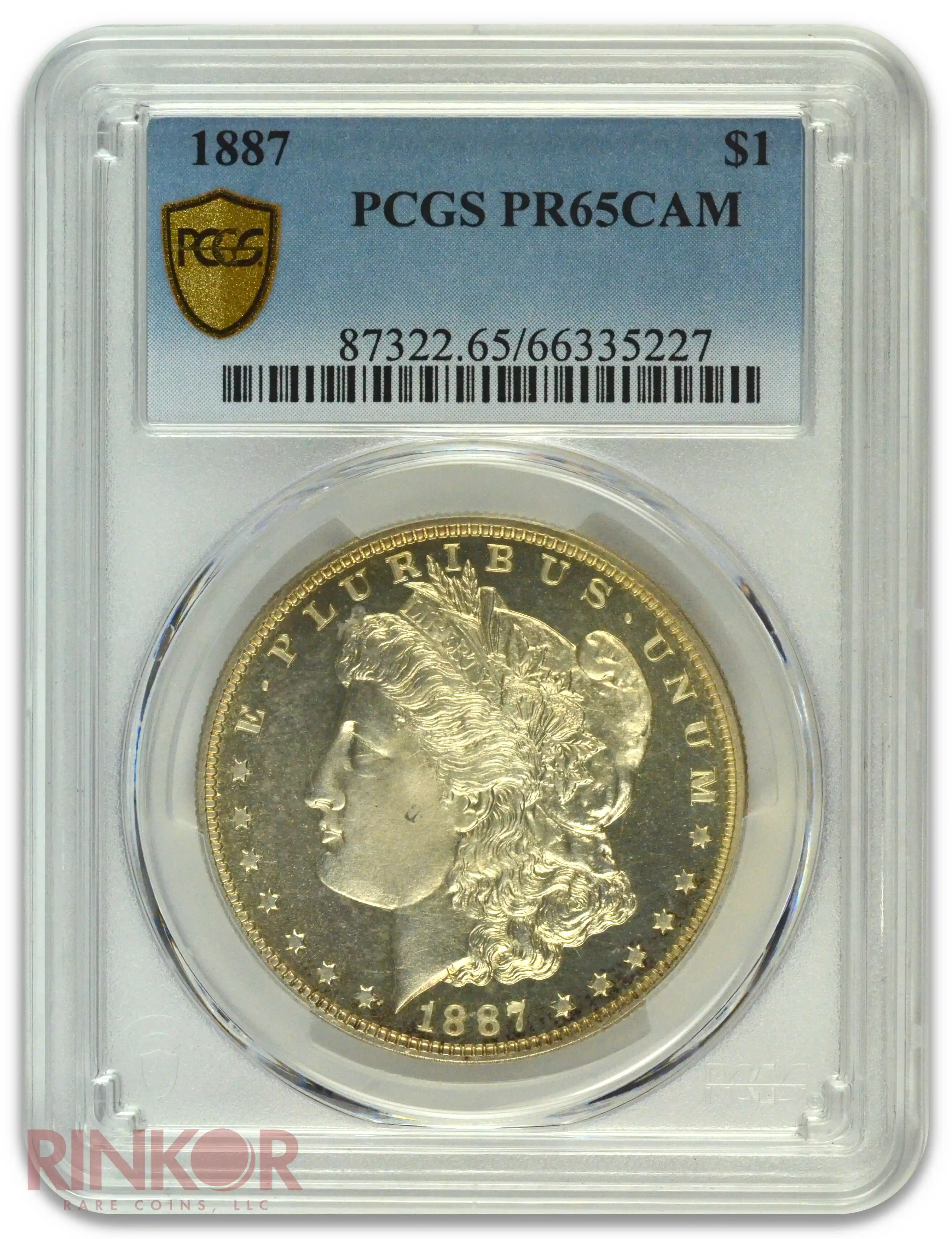 1887 $1 Morgan Dollar PCGS PR 65 CAM