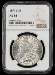 1891 S $1 NGC AU58 AU58