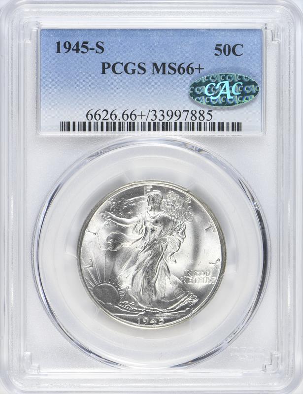 1945-S 50C PCGS MS 66+ CAC