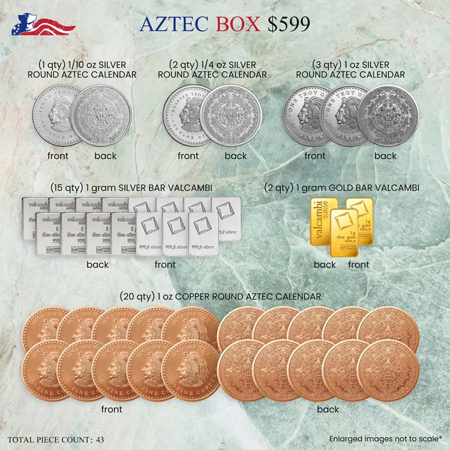 Aztec Box - Silver Collection Featuring Calendar Design 