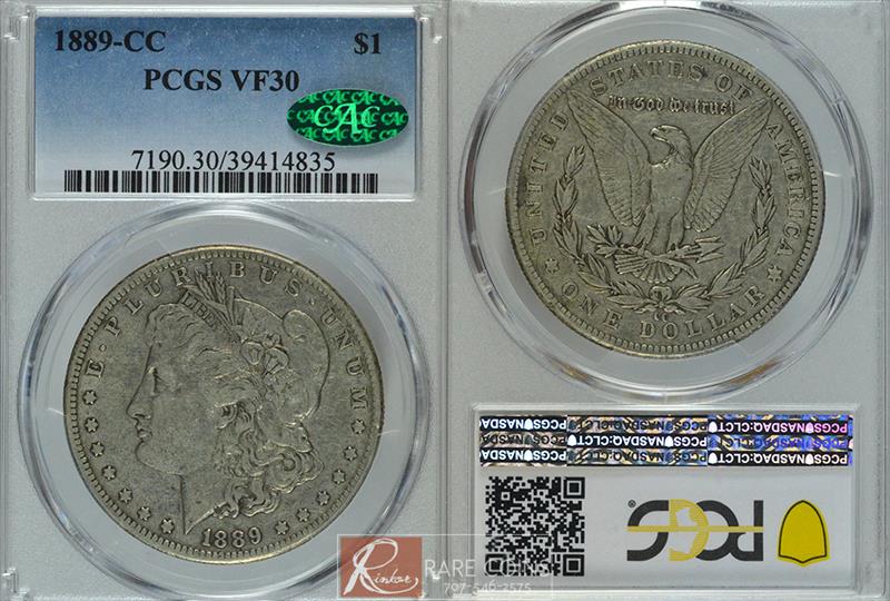 1889-CC $1 PCGS VF-30 CAC