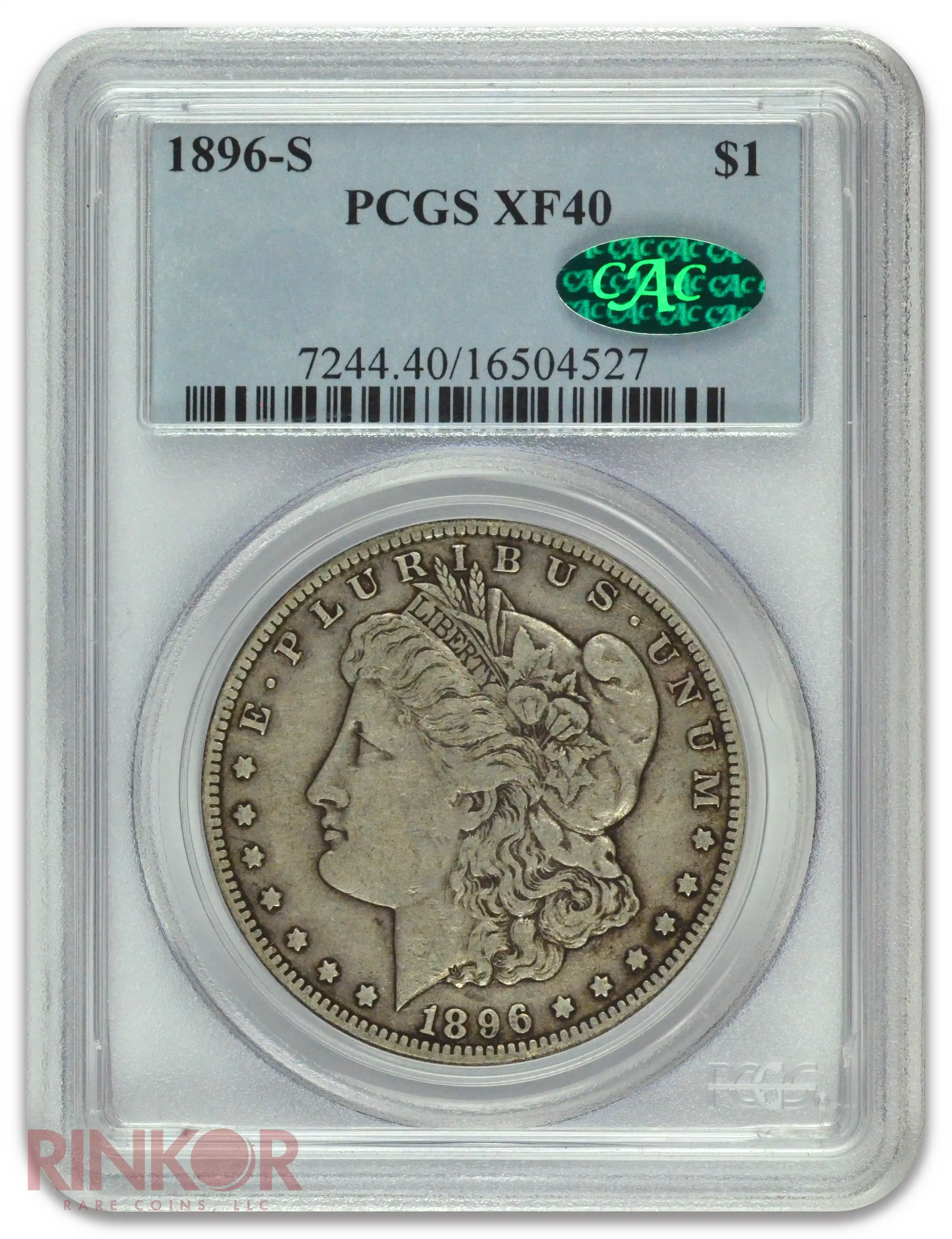 1896-S $1 Morgan Dollar PCGS XF-40 CAC