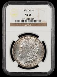 1896 O $1 NGC AU55 AU55
