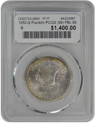 1952-S Franklin PCGS (99) FBL 66