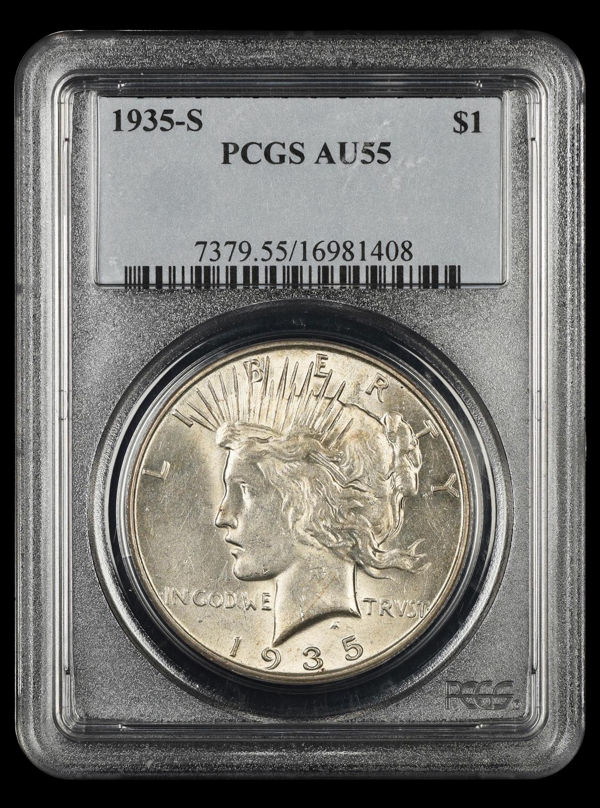 1935 S $1 PCGS AU55