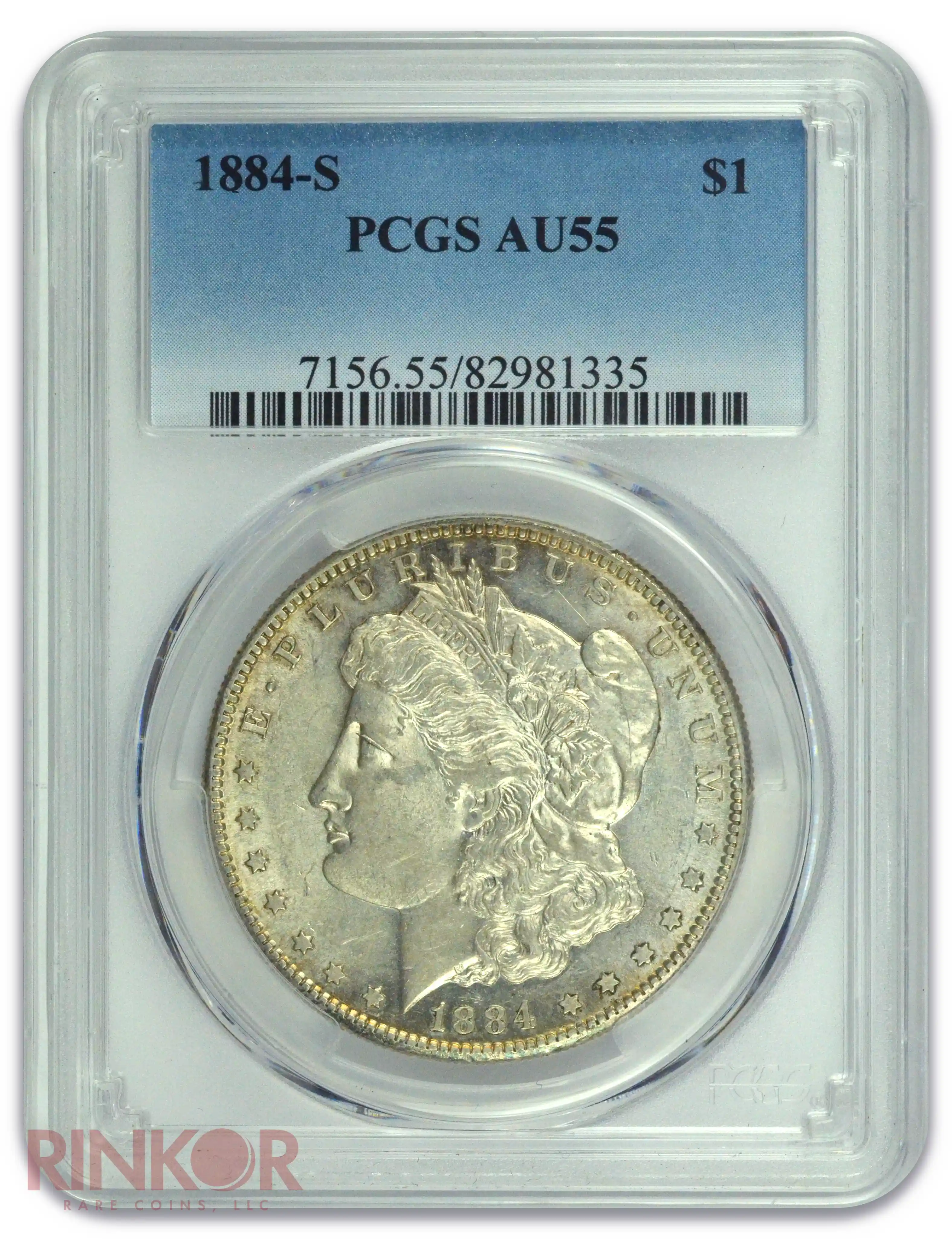 1884-S $1 Morgan Dollar PCGS AU-55