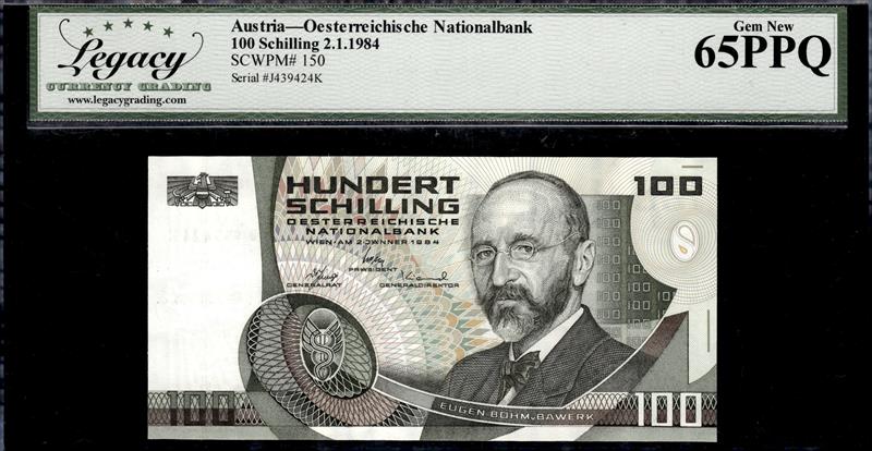 AUSTRIA OESTERRIECHISCHE NATIONALBANK 100 SCHILLING 2.1.1984 GEM NEW 65PPQ 