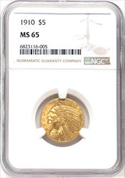 $5 Indian Gold Half Eagle MS65 (Date Varies) 