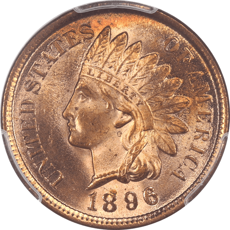 1896 Indian Head Cent, PCGS MS65RD - Frosty Red Color