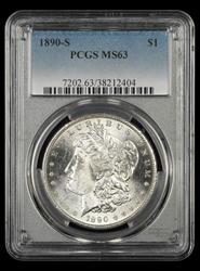 1890-S $1 PCGS MS 63