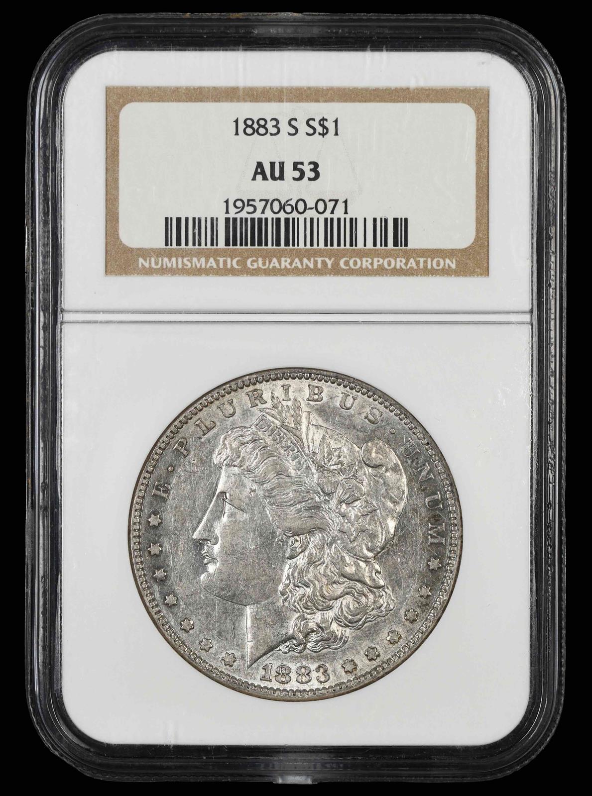 1883 S $1 NGC AU-53