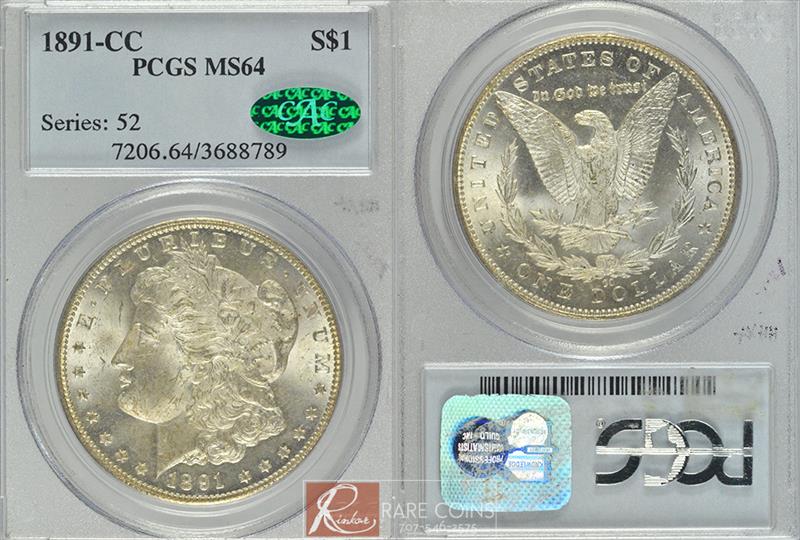 1891-CC $1 PCGS MS 64 CAC