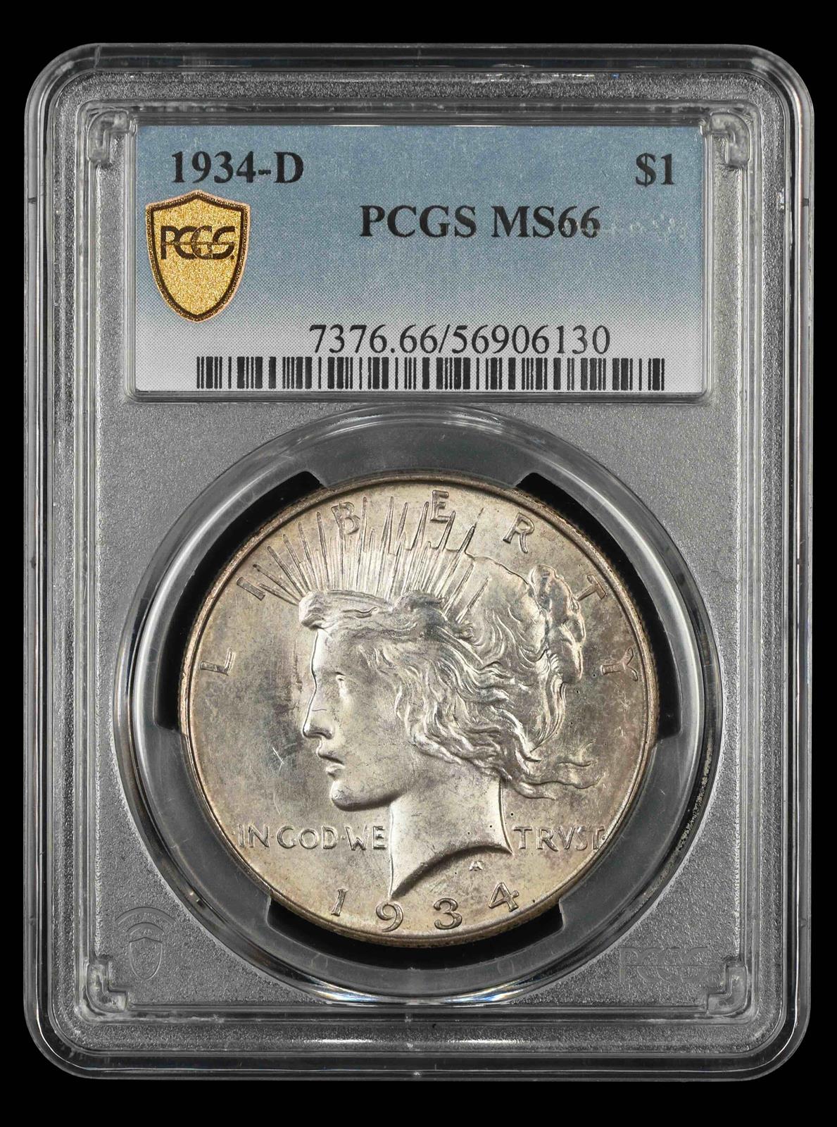 1934-D $1 PCGS MS 66