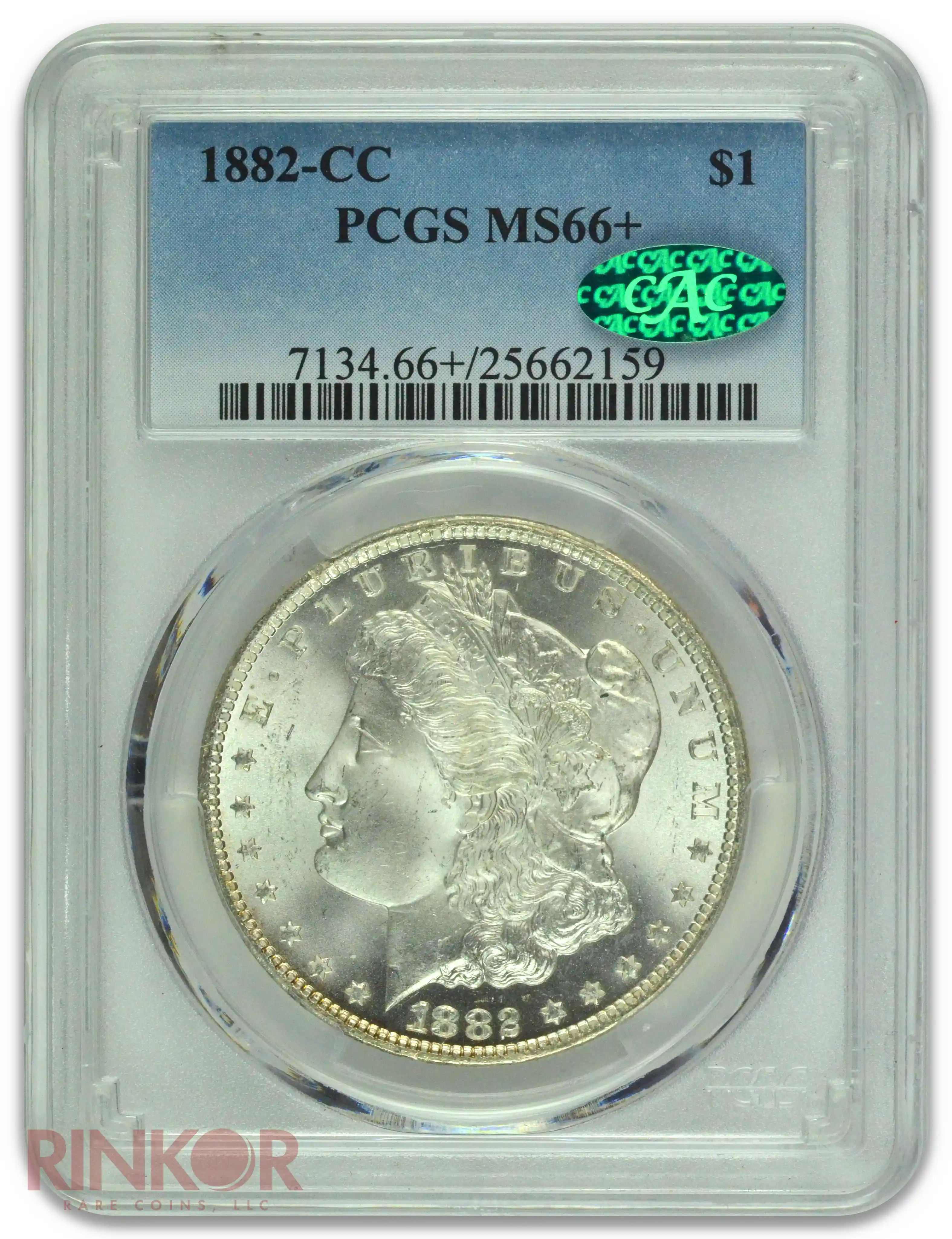 1882-CC $1 Morgan Dollar PCGS MS 66+ CAC