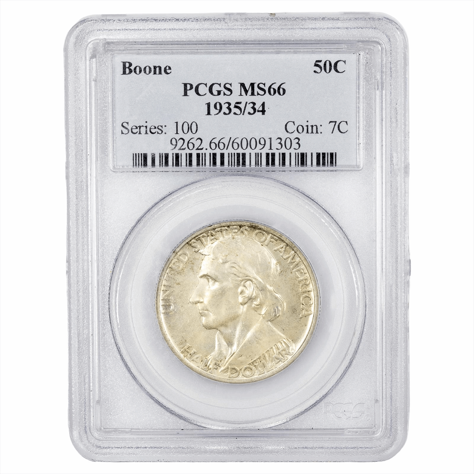 1935/34 Boone Commemorative Half Dollar 50C PCGS MS 66