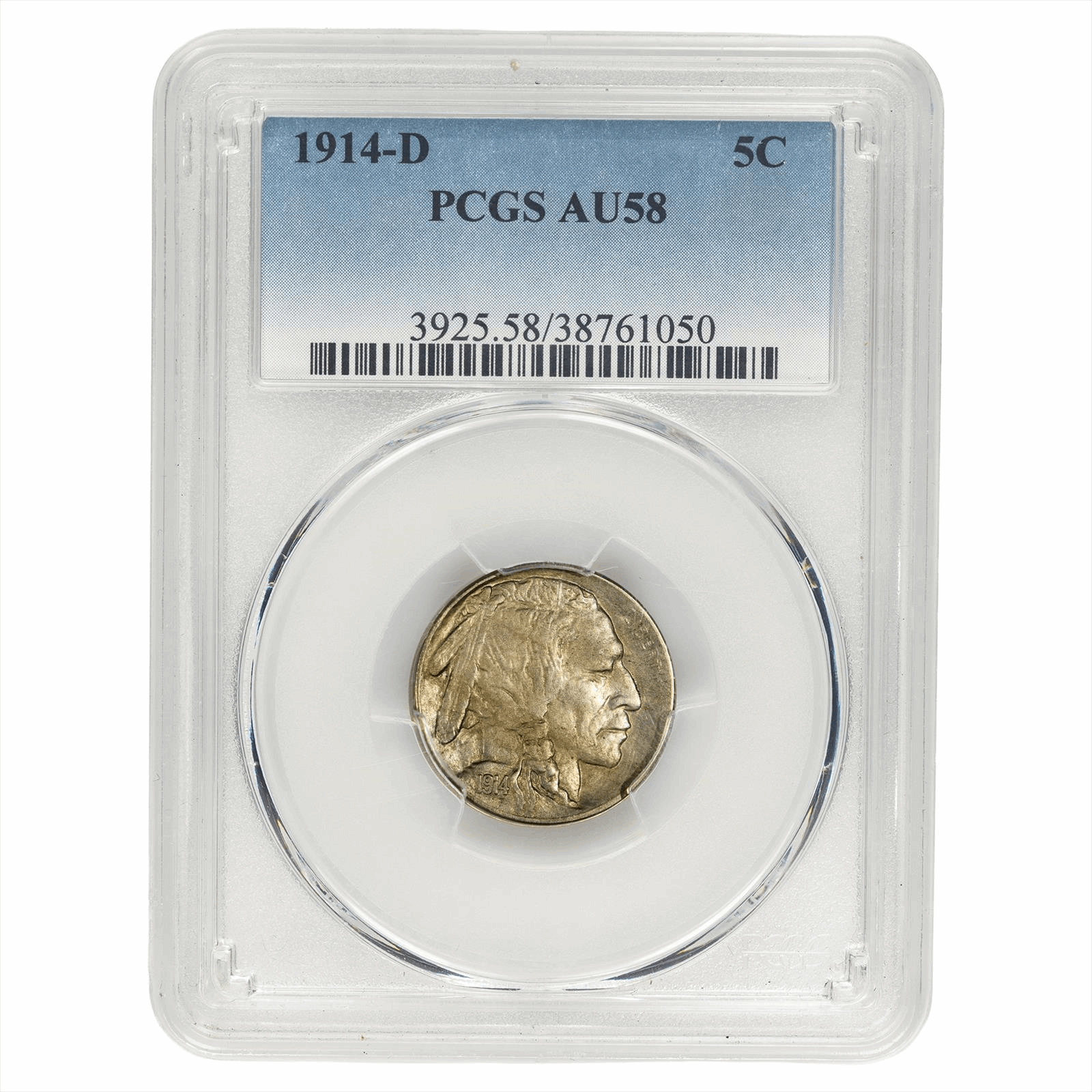 1914-D Buffalo Nickel 5C PCGS AU 58