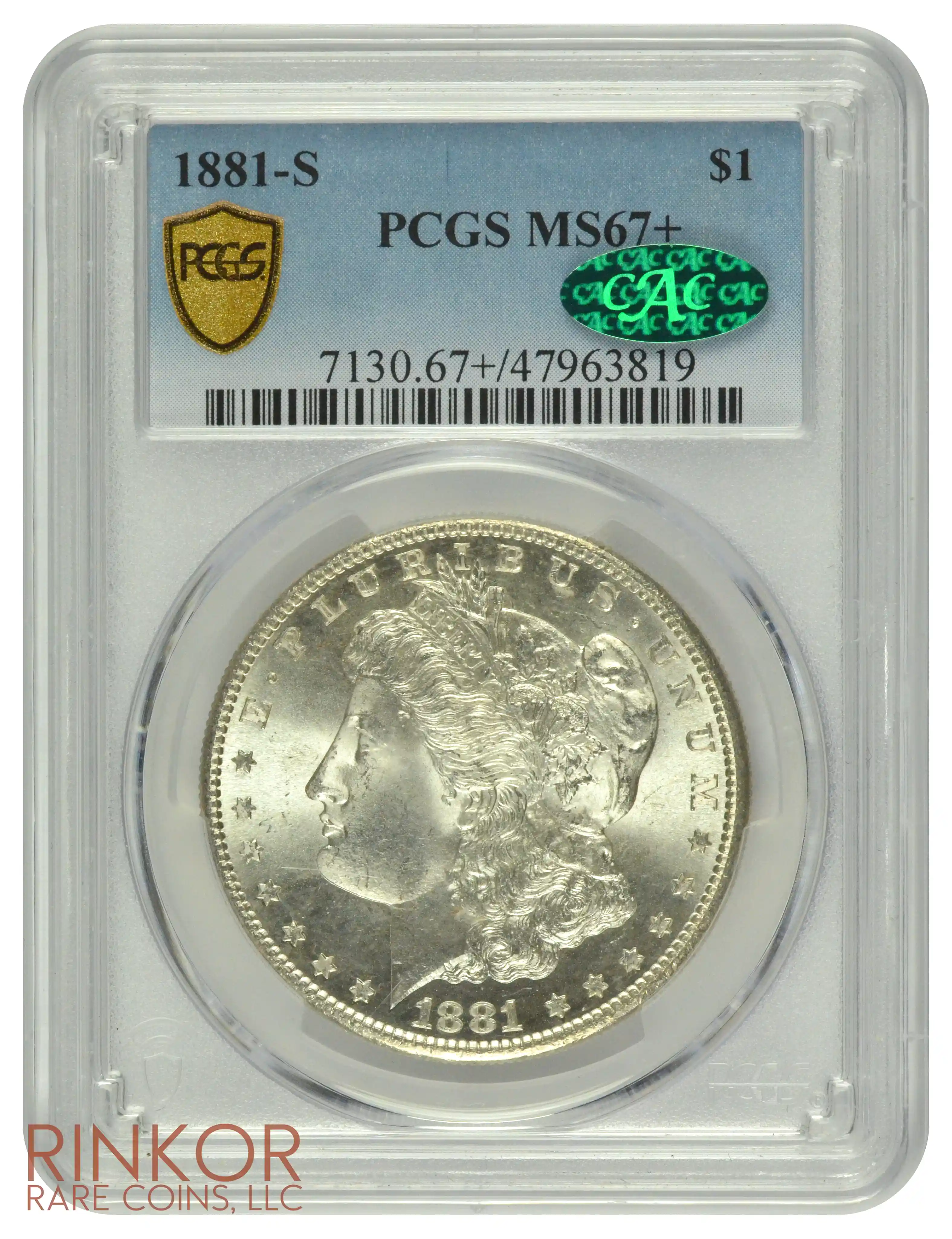 1881-S $1 PCGS MS 67+ CAC