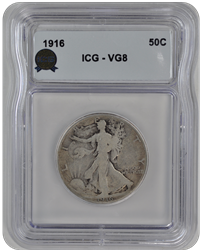 1916 Walking Liberty ICG VG8