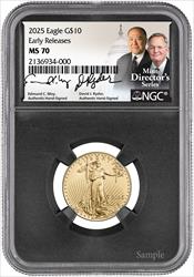  2025 $10 American Gold Eagle NGC MS70 Moy/Ryder Signature  