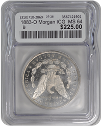 1883-O Morgan ICG  MS 64