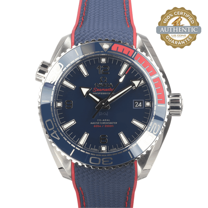 Buy MENS WATCHES-Omega 43.5mm Seamester Planet Ocean Blue with Red ...