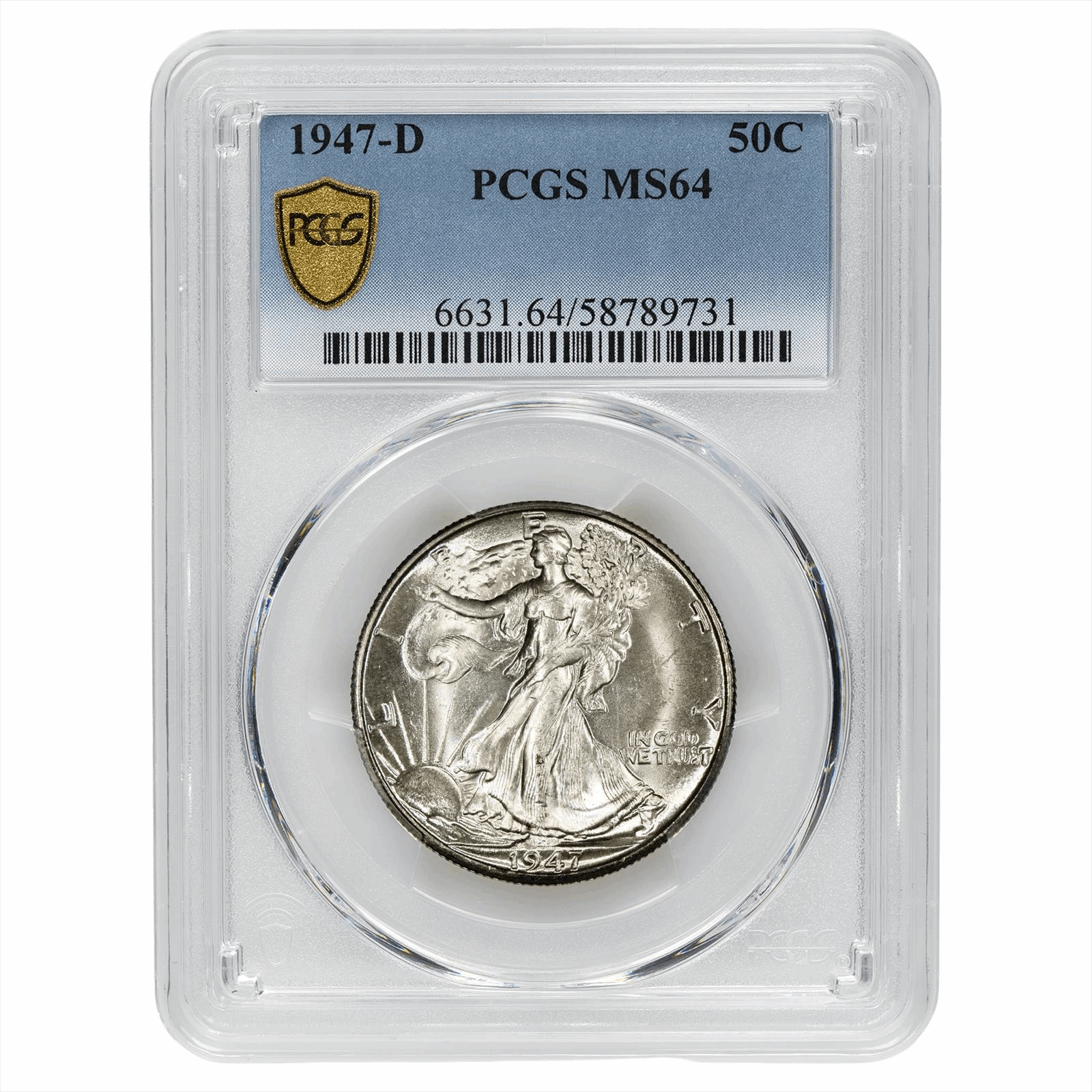 1947-D Walking Liberty Half Dollar 50C PCGS MS 64