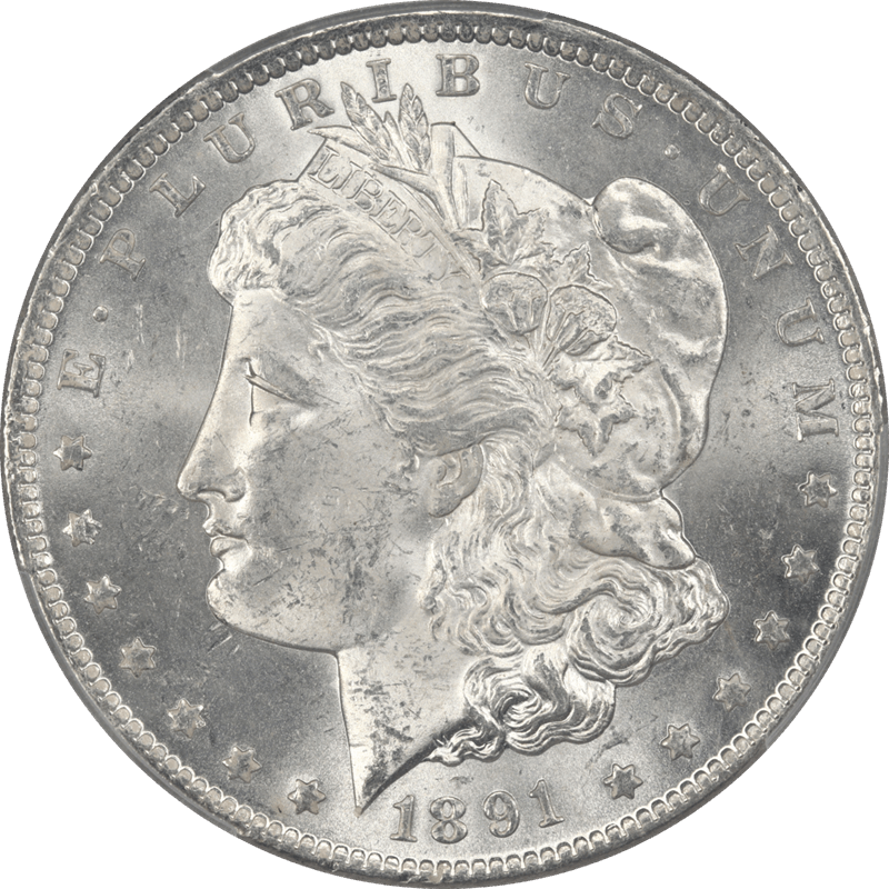 1891-CC Morgan Silver Dollar $1 PCGS MS63 CAC - Nice White Coin