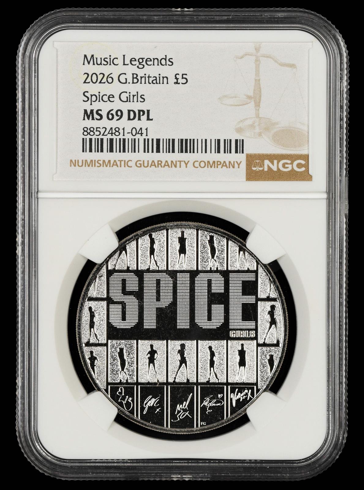 2026 Great Britain Spice Girls 5 Pounds NGC MS69 DPL
