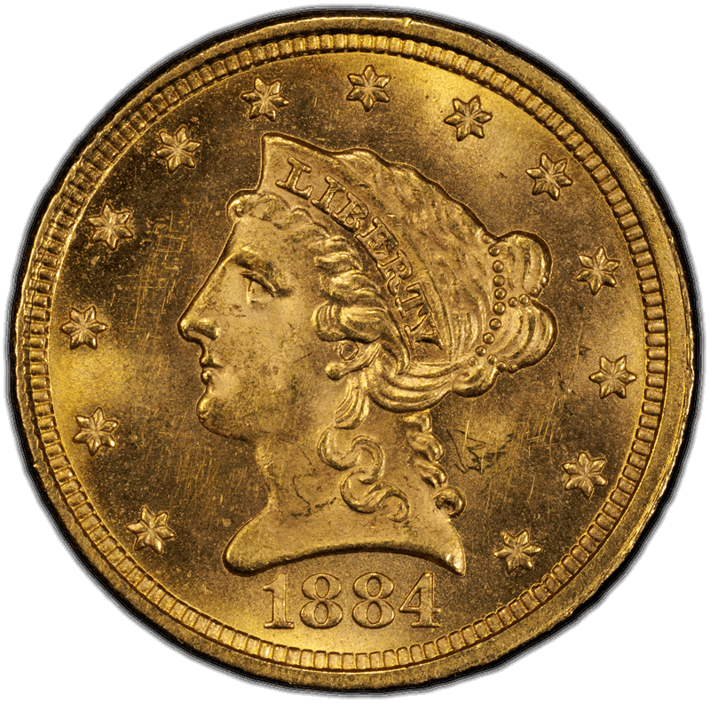 1884 $2.50 PCGS MS 64 CAC