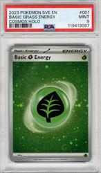 2023 Pokemon SVE En Basic Grass Energy Cosmos Holo #001 PSA MINT 9 