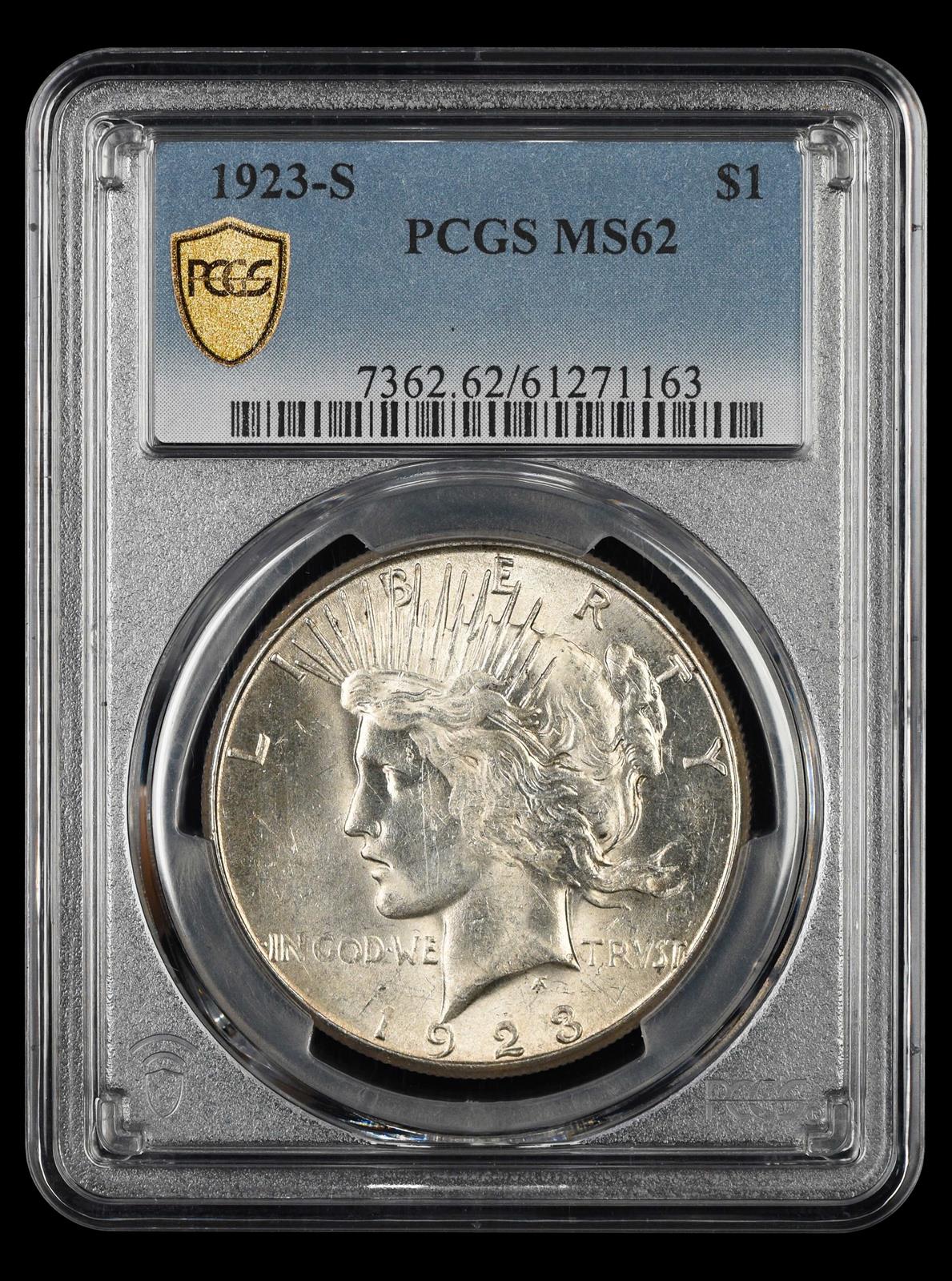 1923 S $1 PCGS MS62