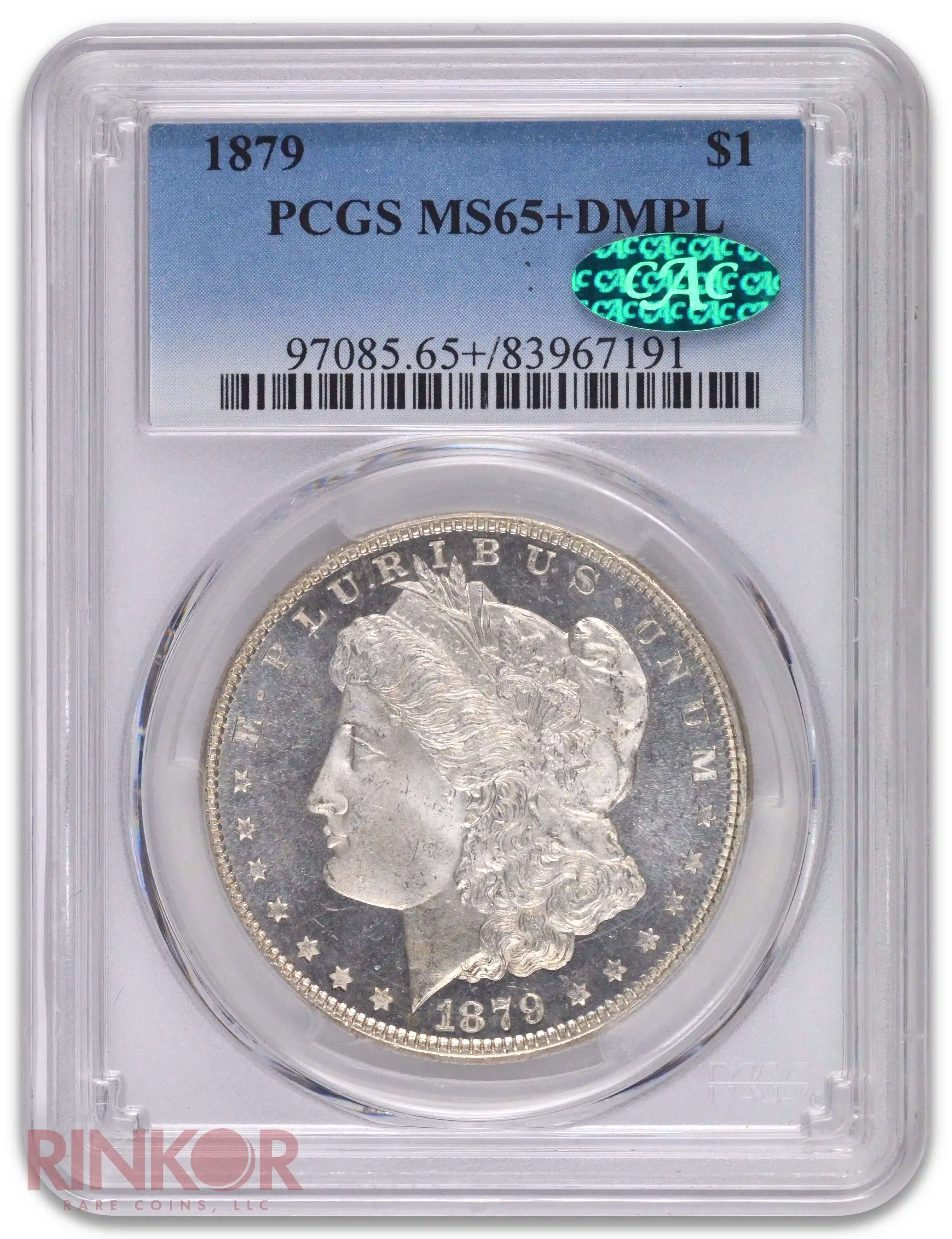 1879 $1 Morgan Dollar PCGS MS 65+ DMPL CAC