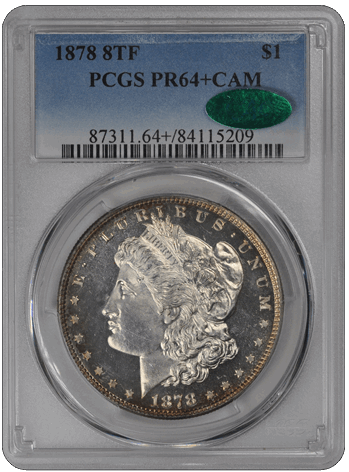 1878 8TF Morgan PCGS (CAC) PR 64+ CAM 