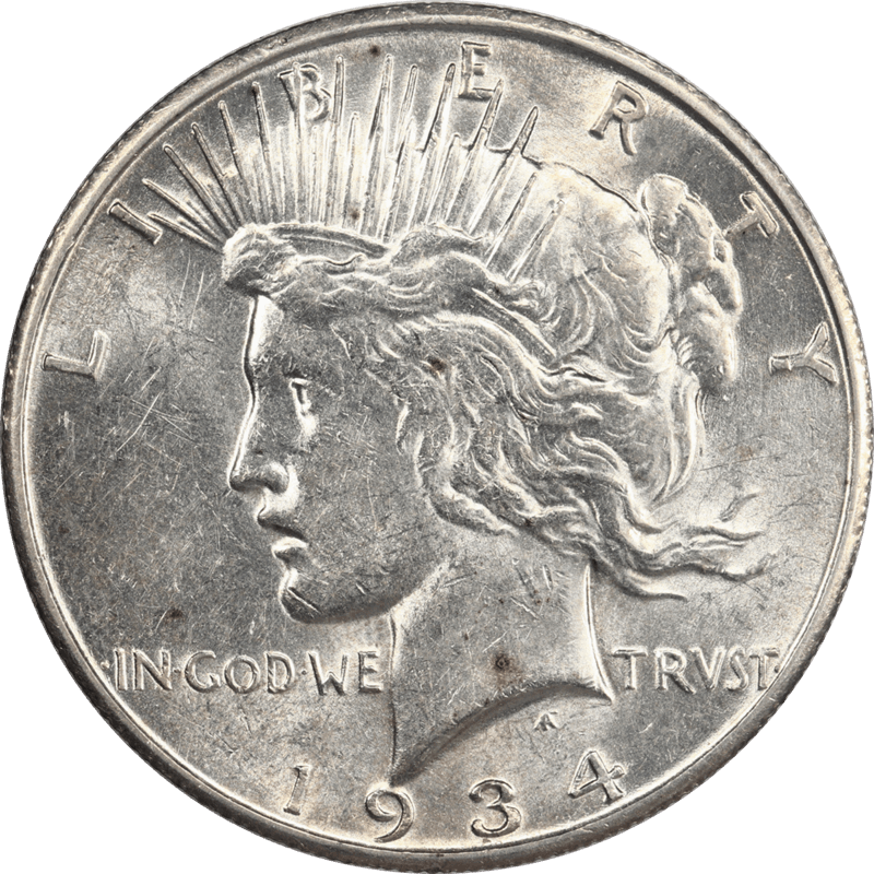 1934-S Silver PEACE Dollar Raw Ungraded Coin Choice AU+++
