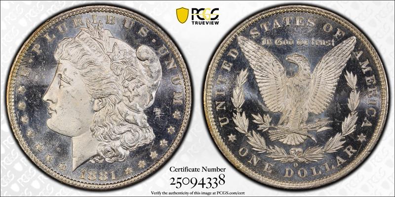 1881-O $1 PCGS MS 64+ DMPL CAC