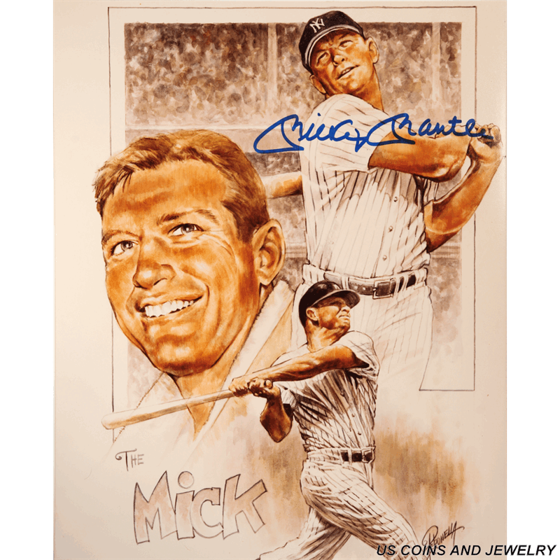 Signed Mickey Mantle Print 