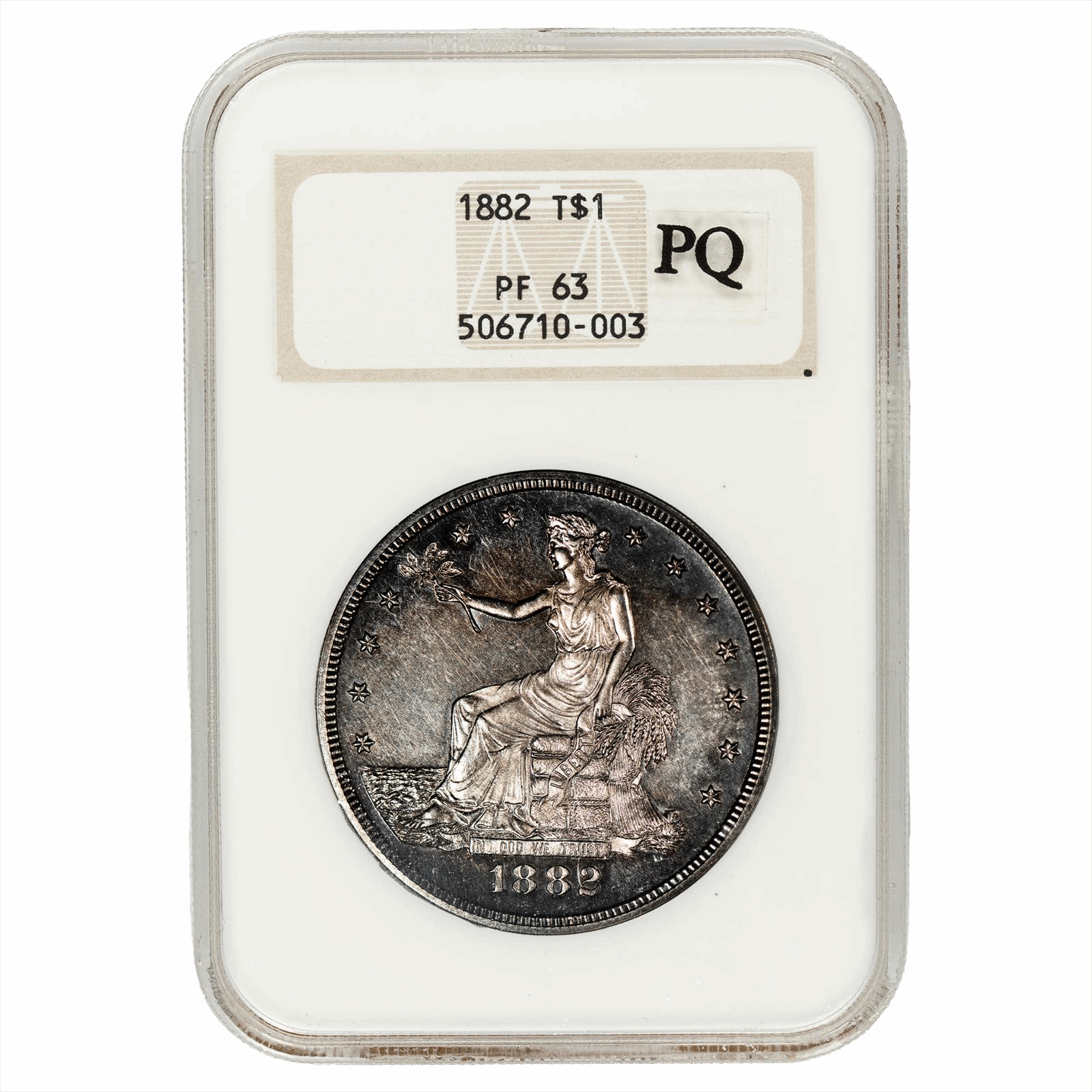 1882 Silver Trade Dollar $1 NGC PF 63